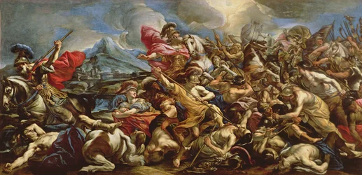 Josua stoppt die Sonne, um die Amalekiter zu besiegen